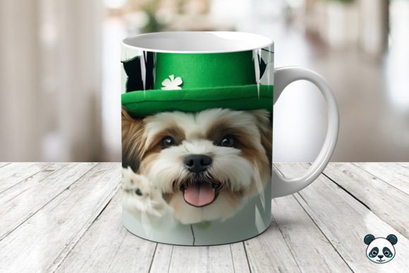 Celebrate Luck and Love with a St Patrick Shih Tzu 3D Mug Wrap