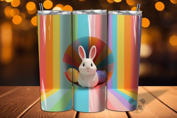 Colorful Rabbit 3D Easter Tumbler Wrap: Elevate Your Sublimation Projects