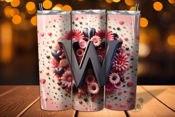 Crafting Romance: The Valentine Letter W 3D Tumbler Wrap