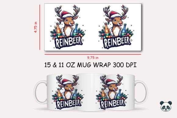 Creating Festive Holiday Mugs with the Christmas REINBEER Funny Mug Wrap Design
