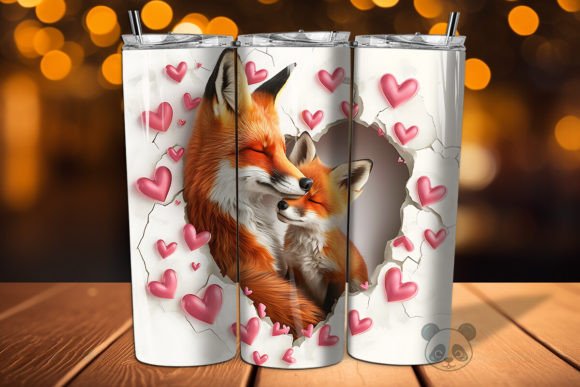 Creating Stunning Custom Drinkware with Mom Baby Foxes 3D Tumbler Wrap