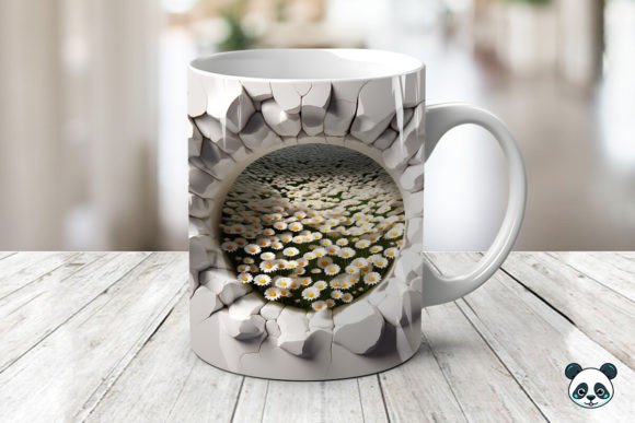 Daisy Meadow 3D Mug Wrap Design