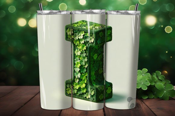 Elevate Your Sublimation Projects with the St. Shamrock Letter I 3D Tumbler Wrap