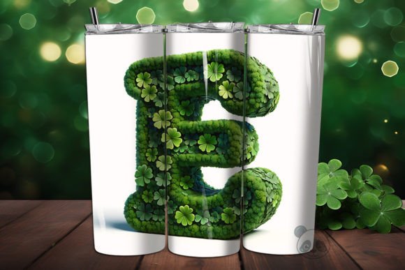 Elevate Your Sublimation Projects with the St. Shamrock Letter E 3D Tumbler Wrap