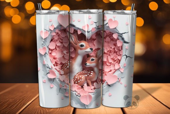 Elevating Sublimation Craftsmanship with the Mom Baby Fawns 3D Tumbler Wrap Design
