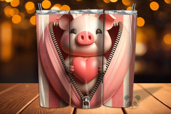 Evaluating the Valentine Zipper Pig 3D Tumbler Wrap for Sublimation Projects