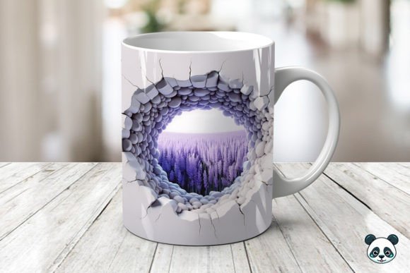 Lavender Meadow 3D Mug Wrap Design