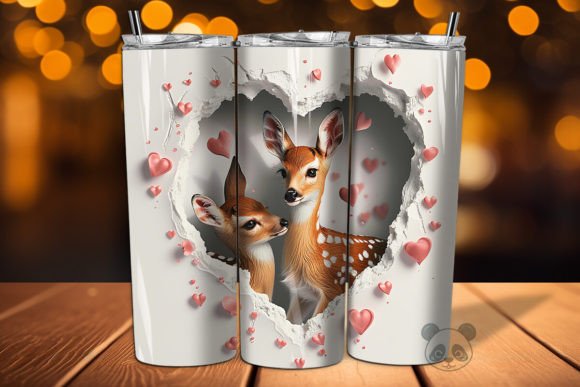 Mom Baby Fawns 3D Tumbler Wrap 2 Design Guide