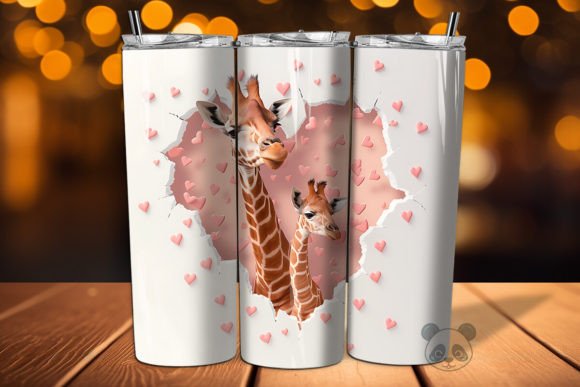 Mom Baby Giraffes 3D Tumbler Wrap 2 Guide