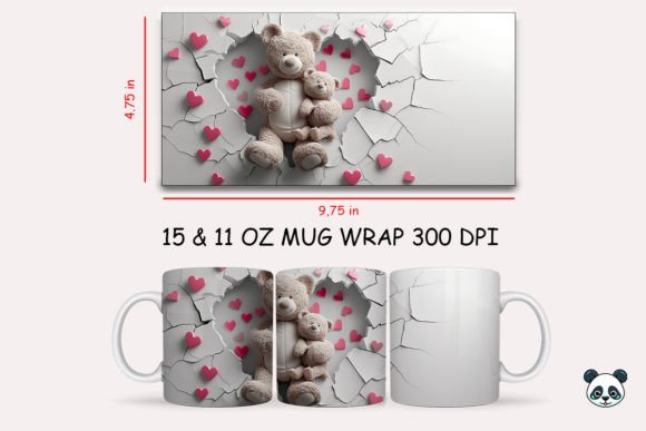 Mom Baby Teddy Bears 3D Mug Wrap: Elevating Sublimation Design with Emotional Appeal
