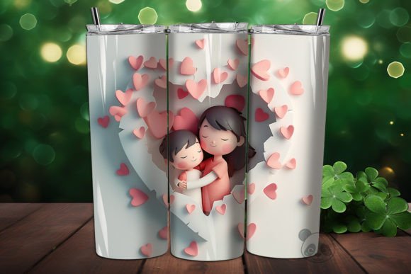 Mother Son 3D Mothers Day Tumbler Wrap