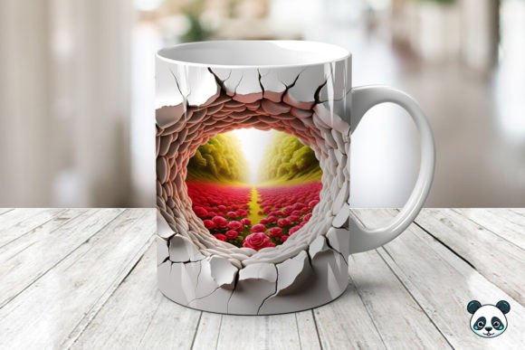 Rose Meadow 3D Mug Wrap Design