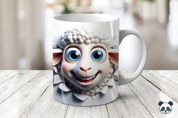 Smiling Sheep 3D Mug Wrap Sublimation