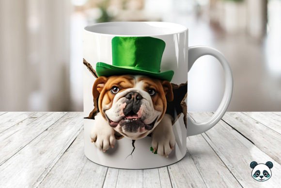St Patrick Bulldog 3D Mug Wrap Design
