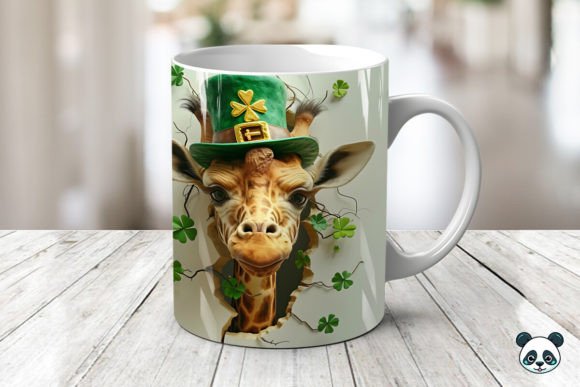 St Patrick Giraffes 3D Mug Wrap Design