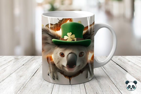 St Patrick Koalas 3D Mug Wrap: Elevate Your Sublimation Projects with Unique Digital Art