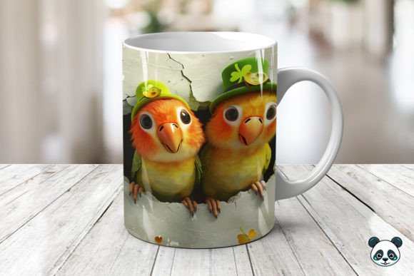 St Patrick Lovebirds 3D Mug Wrap Design