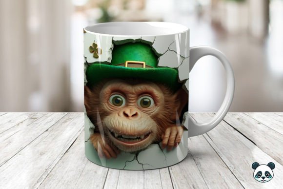 St Patrick Monkeys 3D Mug Wrap Design