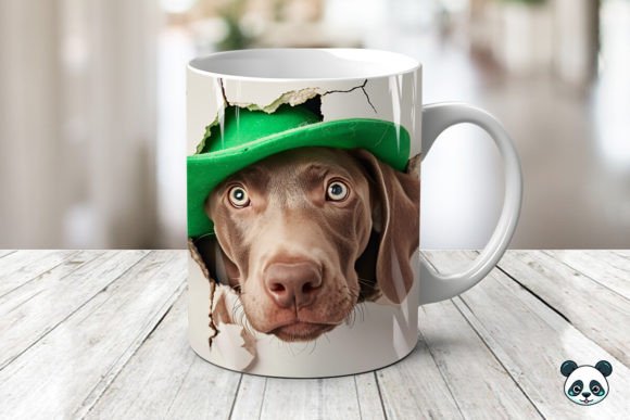 St Patrick Weimaraner 3D Mug Wrap