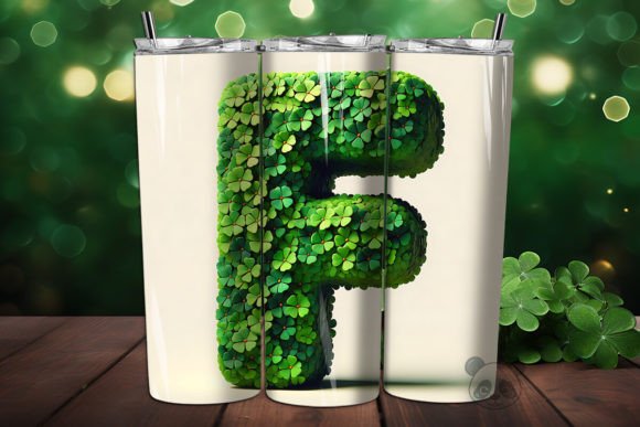 St. Shamrock Letter F 3D Tumbler Wrap