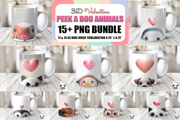 Strategic Branding with Peek a Boo Animals 3D Valentine Mug Wrap Designs