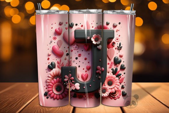 Strategic Branding with the Valentine Letter J 3D Tumbler Wrap