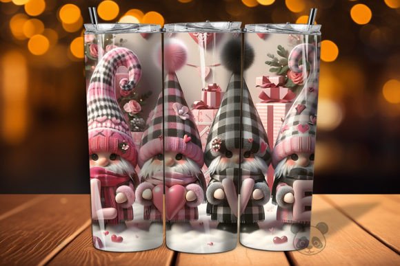 Strategic Branding with Valentine Love Gnomes 3D Tumbler Wrap Designs