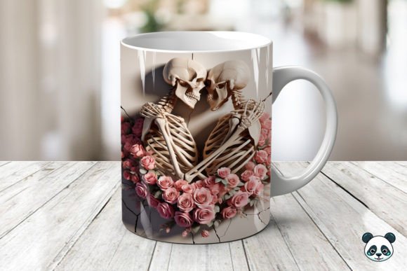 True Love Never Dies Skeleton Mug Wrap