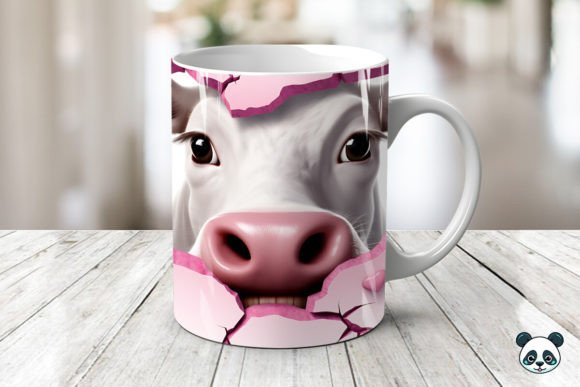 Valentine Cow 3D Mug Wrap: Elevating Sublimation Designs for Modern Creators