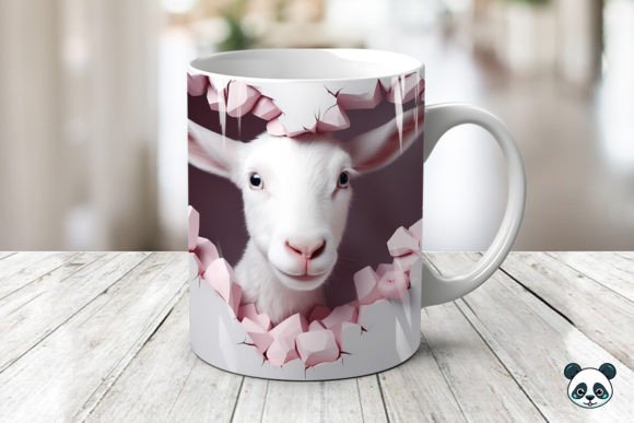 Valentine Goat 3D Mug Wrap Design