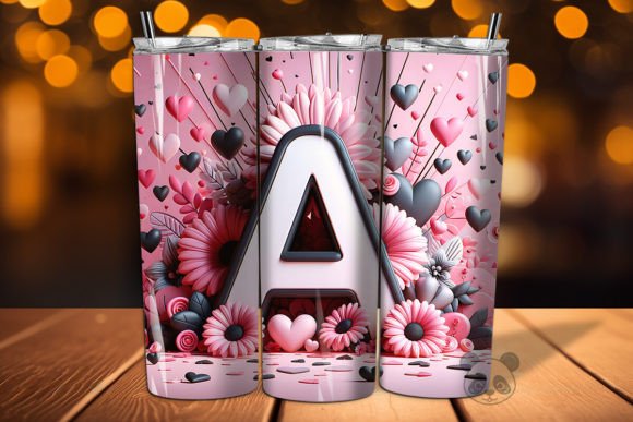 Valentine Letter A 3D Tumbler Wrap: A Guide to Sublimation Design