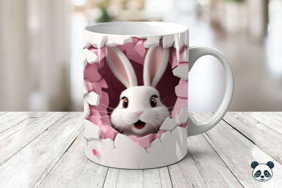 Valentine Rabbit 3D Mug Wrap Guide