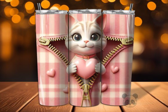 Valentine Zipper Cat 3D Tumbler Wrap: A Creative Guide for Sublimation Enthusiasts